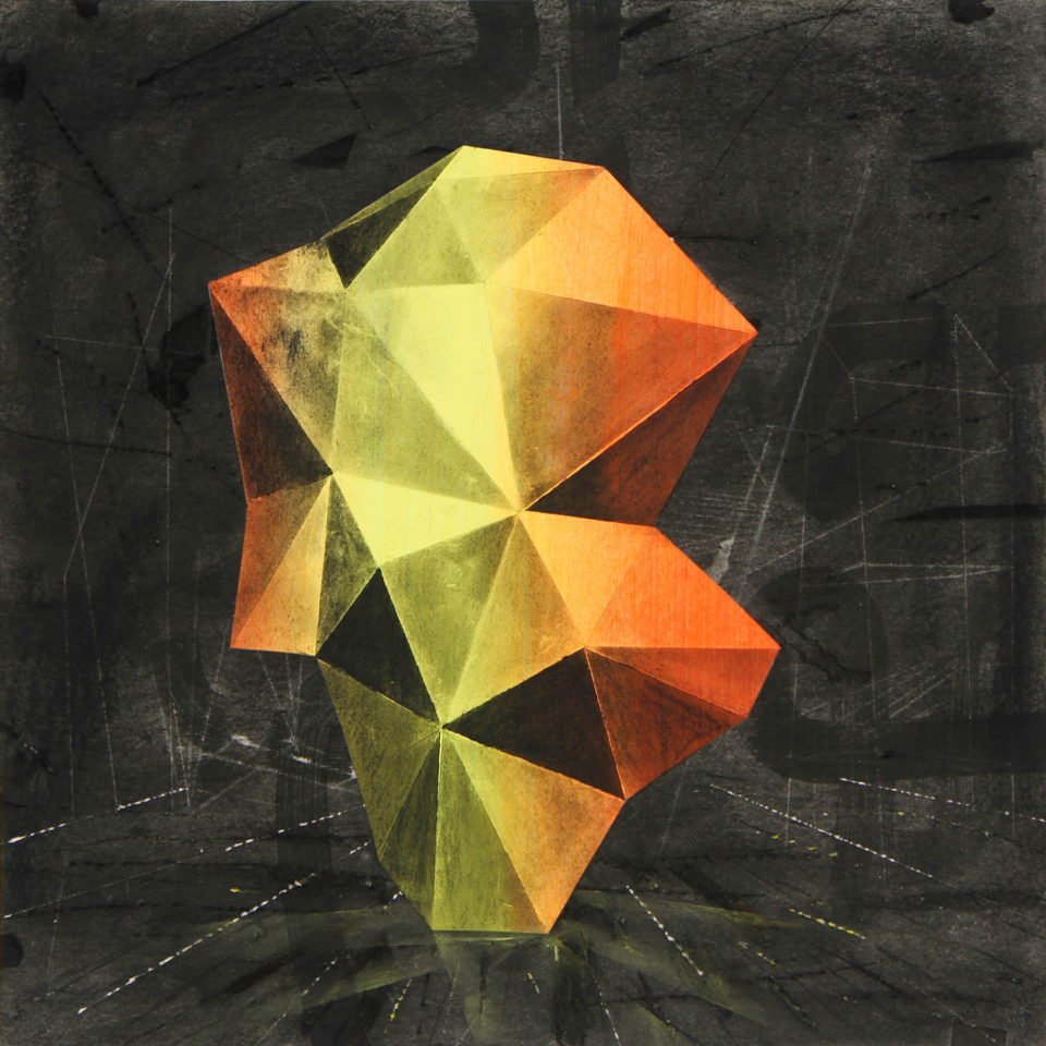 Lenneke van der Goot Light Facets 40 x 40 cm gemengde techniek op papier