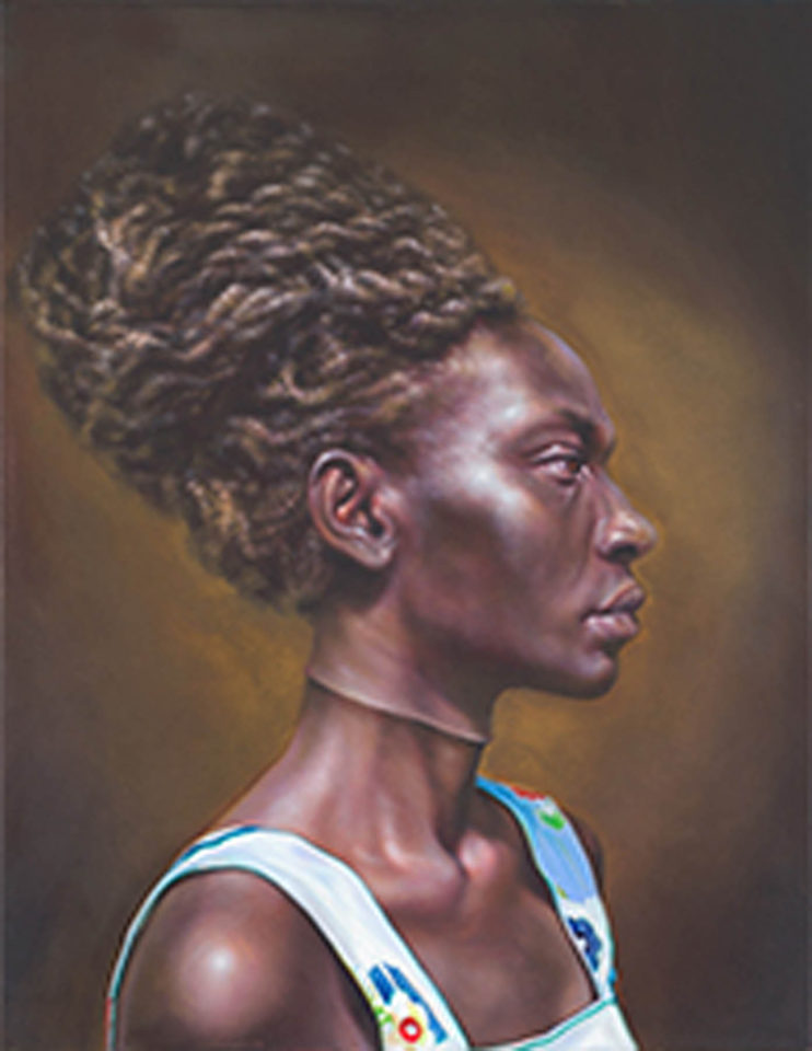 Anya Janssen Lango girl 3 90 x 70 cm olieverf op linnen