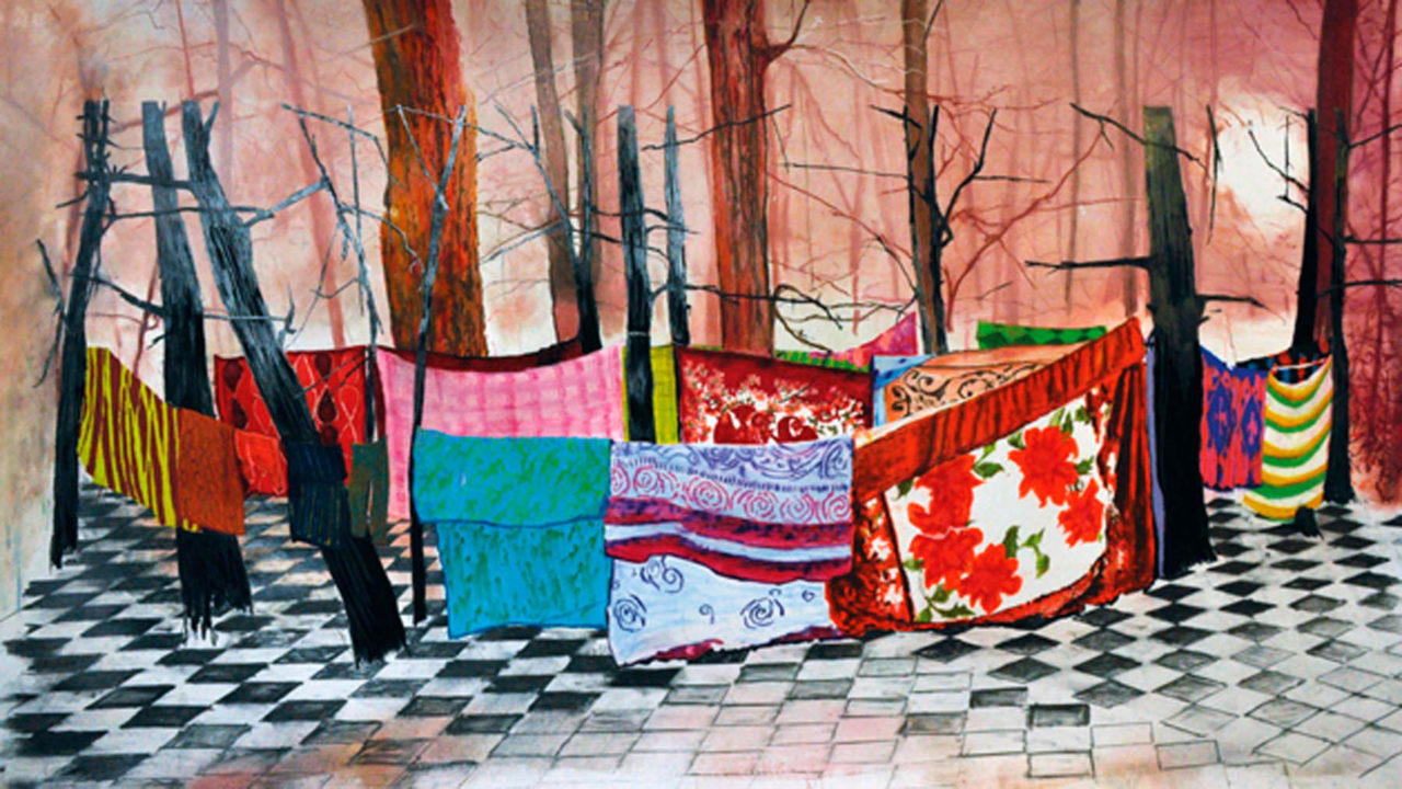 Anook Cleonne Hide 125 x 222 cm pastel op papier