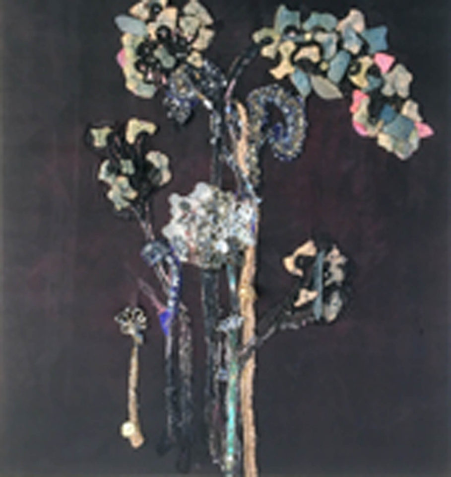 Barbara Polderman Zeven 60 x 50 cm textiel, metaal op Si-frame